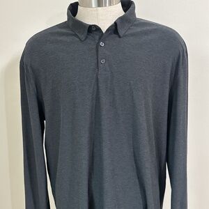 Vuori Long Sleeve Strato Tech Polo Dark Gray Heather Men's XXL